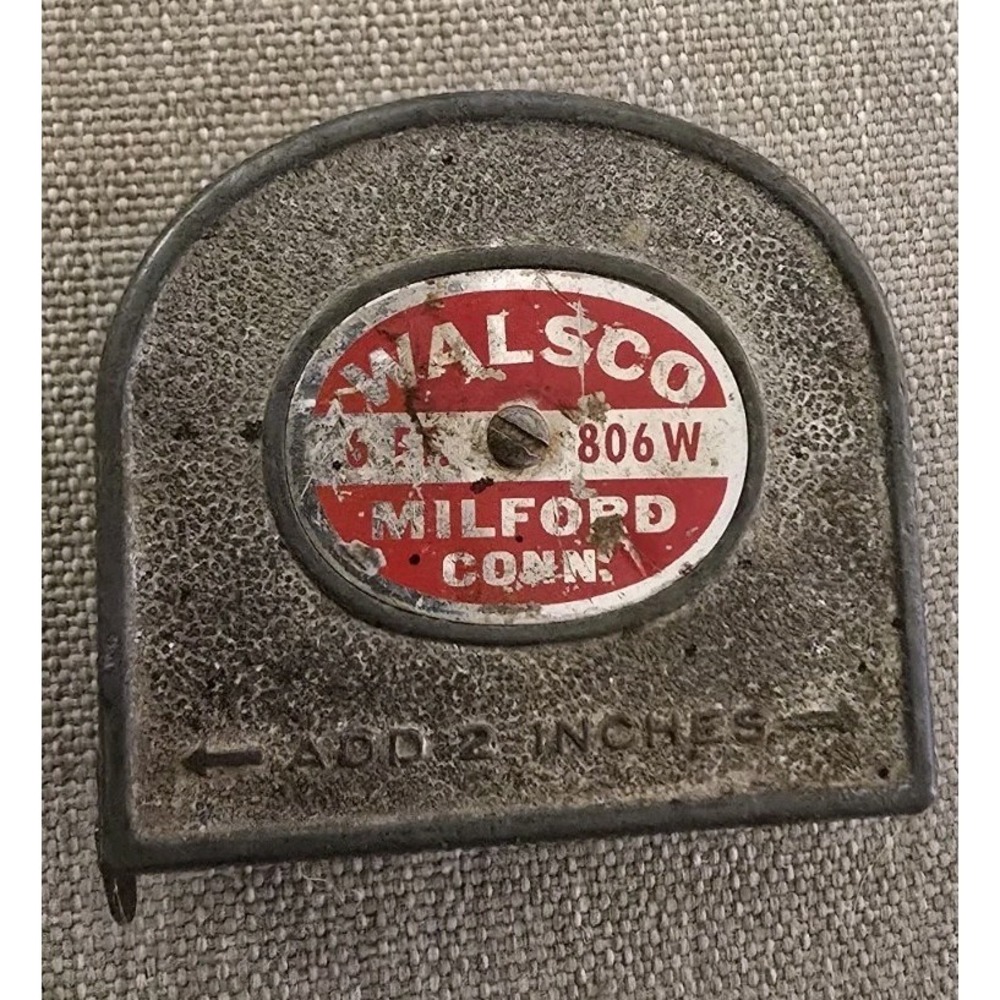 VTG‎ Walsco Milford Conn. metal measuring tape 6ft 806 W. made in USA